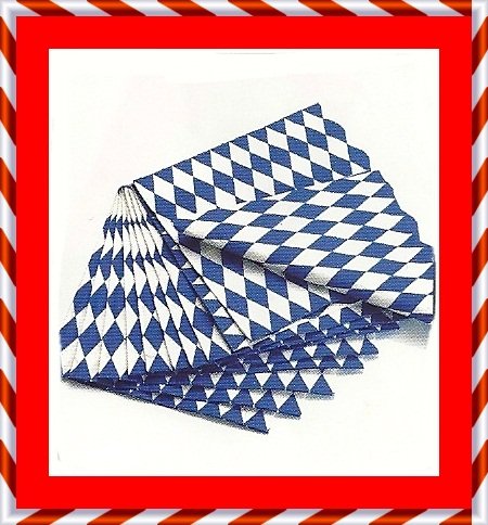 20 Servietten 3lg.33x33cm TIP BAYRISCH RAUTE OKTOBERFEST