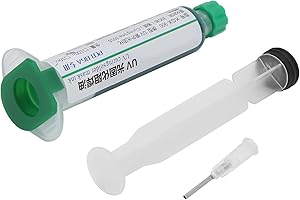 Haosie Tinta de Máscara de Soldadura PCB, Tinta de Resistencia de Soldadura UV de Curado Rápido, Tinta Pasta de Soldadura Verde con Aguja de Empuje para Soldadura de PCB