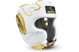 BRAVOSE Elite Boxing Headguard | Professional Strap Boxing, Training, Sparring & Martial Arts Headgear | Adjustable Head Guard for Ear, Cheek, Face Protection | Helmet for MMA, Kickboxing, Taekwondo