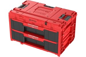 QBRICK SYSTEM Skrzynka narzędziowa skrzynka narzędziowa pusta skrzynka narzędziowa ONE Drawer 2 Toolbox 2.0 RED Ultra HD czerwona 587 x 380 x 340 mm