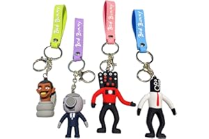 OCDSLYGB 4PCS Regalos De Llavero De Skibidi Adornos De Llavero De Skibidi Llavero De Dibujos Animados Colección De Recuerdo De Fiesta Colgante De Dibujos Animados Accesorios De Ropa