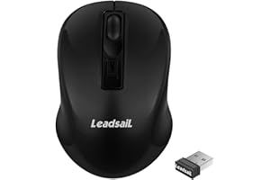LEADSAIL Wireless Mouse for Laptop Silent Cordless USB Mouse Wireless Optical Computer Mouse, 4 Buttons, AA Battery Used,1600DPI with 3 Adjustable Levels for Windows 10/8/7/XP/Mac/Macbook Pro/Air/HP/Acer