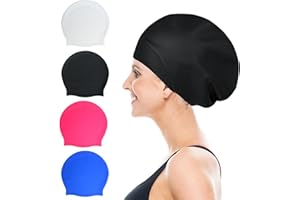 OKTAYOCUM Extra Large Silicone Swimming Hat for Long Hair, Weaves, Braids, Afro - Adult Waterproof Swim Cap