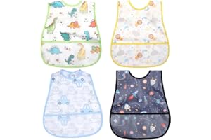 norinori Baby bibs Waterproof Bib - Feeding bib, Adjustable Washable, Soft ForToddler Infant Kids, 0-36 Months