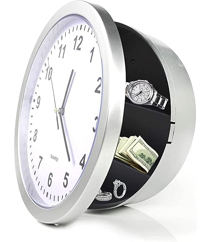 Wanduhr Mit Geheimfach - Versteck Für Schlüssel & Geld, Dekorativ & Robust