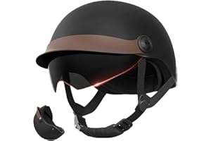 Yonuaret Jethelm Visier Roller Helm Mopedhelm Ideal Für Motoroller Scooter Helm Moped Mofa Helm,Fashionhelm Komfortabler Motorradhelm Für Herren Und Damen