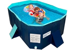‎BEST DIRECT INDUSTEX Planschbecken Foldable Pool, 130 x 90 x 45 cm, Kinderbecken, Tragbarer Hundepool, Faltbarer Pool, Badewanne, Pool Spielzeug, Geeignet für Kinder, mittelgroße Haustiere