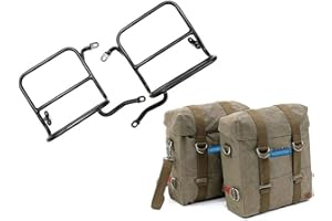 AEspares Sacoche militaire + cadre de fixation compatible avec Royal Enfield Classic 350 500 cc