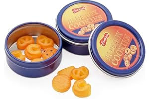 Odoria 1/6 Miniatura 10Pz Galletas y 2Pz Cajas de Lata Cocina Accesorio para Casa de Muñecas