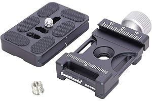 Koolehaoda Abrazadera de Placa de liberación rápida de Aluminio con Cola de Milano de 38 mm de Ancho + Placa de liberación rápida Universal de Metal de 60 mm se Adapta al estándar Arca-Swiss