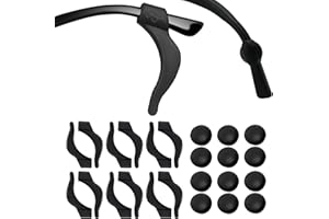 GLANZEND 12 Pairs Anti Slip Glasses Grips, Universal Ear Hooks, Glasses Grips Behind Ears, Eyeglasses Temple Cover Ear, Silicone Slip Stop, Sport Glasses Holder, for Sunglasses, Reading Glasses