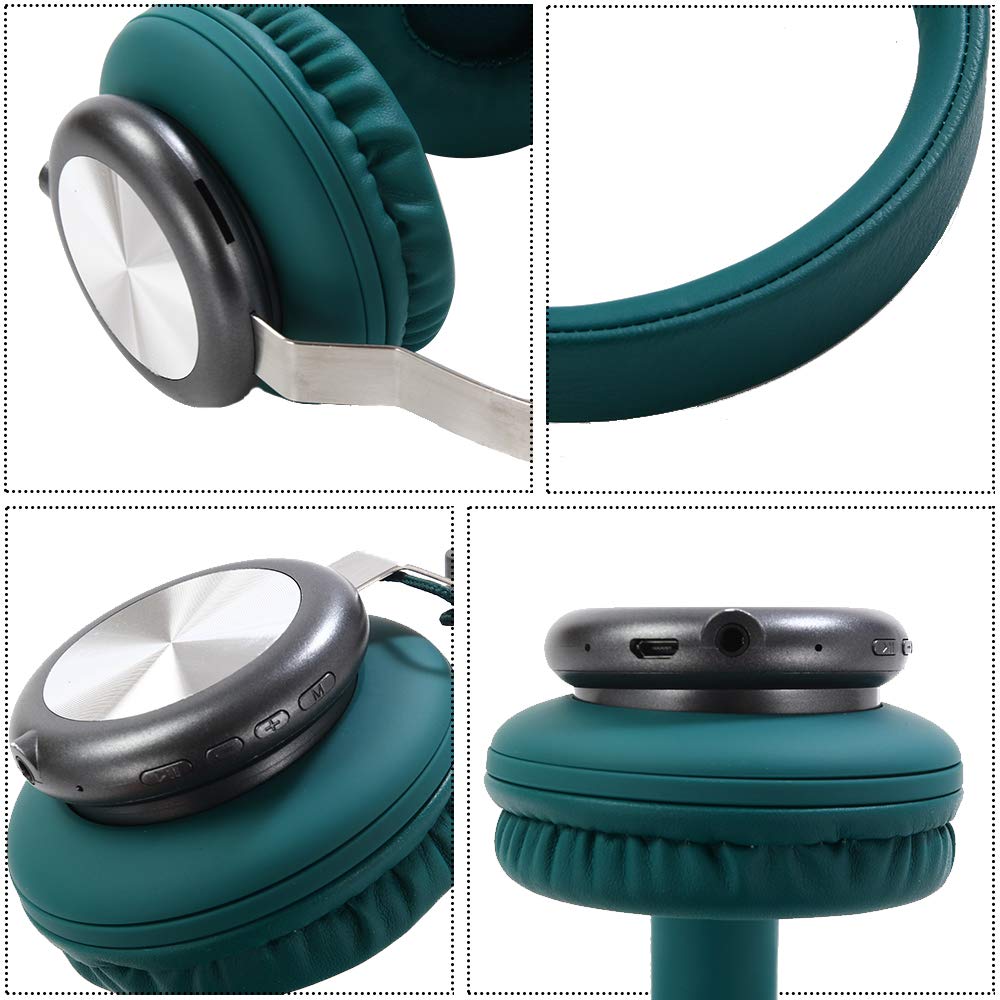 Qoosea-Auriculares-Bluetooth-Auriculares-Estreo-Inalmbricos-Sobre-El-Odo-para-Auriculares-Micrfono-Cancelacin-Ruido-para-Llamadas-Manos-Libres-y-Modo-Cable-Telfonos-CelularesTV