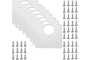 FOGCOSY Hinge Repair Plate - 6 PCS Cabinet Hinge Repair Plate with 48Pcs Mounting Screws for Wood, Furniture, Shelves, Cabinet, Protects Wooden Kitchen Cabinet Doors