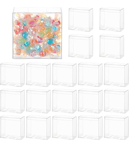 PuntoCasaStore Scatole Bomboniere Pieghevoli Trasparenti PET PVC - 20 Pezzi 10x10x12 Cm