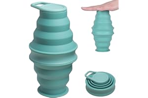 XINSUO Składana butelka na wodę, 500 ml, składana butelka na wodę, nie zawiera BPA, szczelna, składana, przenośna, sportowa butelka na wodę, na kemping, do podróży