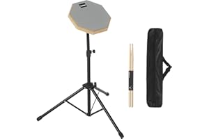 awagas Gummi Drum Practice Pads übungspad kit 55-90cm Verstellbarer Bügel 8 Zoll schlagzeug Übungspad Drum Pad Set Mit Ständer Schlagzeug Sticks Aufbewahrungstasche für Schlagzeugern Anfängern