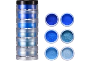 haiaxx 6/24 Couleurs De Qualité Cosmétique Poudre De Mica Nacré Résine Époxy Colorant Pigment De Perle Poudre Nacrée Bleu