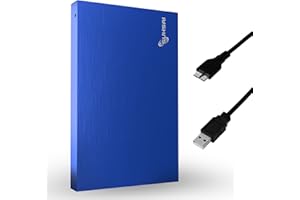 ‎SUHSAI SUHSAI 320 GB tragbare Externe Festplatte, Pocket Backup HDD, 2,5 Zoll Externe Datenspeicherfestplatte, USB 3.0-Festplatte, kompatibel mit Gaming-PC, Mac, Laptop – Blau