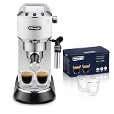 DeLonghi Dedica Stainless Steel Pump Coffee Maker for Ground Coffee or Single Serve Coffee Maker for Espresso and Cappuccino,
