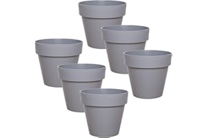 idea-station macetas plastico 6 x 12 cm - Gris - maceteros Decorativos Interior - jardineras Exterior