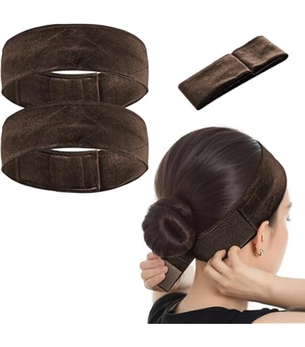 JJUNW 2 stuks elastische pruikgreep, huidskleur, hoofdband, naadloze hoofdband voor pruiken, verstelbare pruikband, antislip band voor pruik, sport, yoga