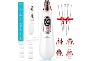 VINMALL Mitesserentferner Porenreiniger Porensauger, Mitesser sauger Akne Entferner Gerät, Vakuumsauger Blackhead Remover Vacuum mit 4 Austauschbare Saugköpfe