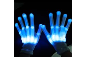 Dsaren Guantes de LED Iuminación Flashing Rave Guantes para Halloween, Navidad, Clubs y Fiesta de Baile (Azul)