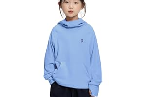 Rolanko Felpe con Cappuccio in Pile per Ragazze Maniche Lunghe Pullover con Cappuccio Leggero e Confortevole con Tasca, Abbigliamento Sportivo Caldo per Bambini