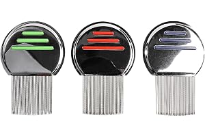 CENPEK 3-pack luskammar, lopplössborttagningskammar Huvudnitbehandling, rostfritt stål lopplusshårkammar tar bort huvudlöss Mjällnät Fästingar Ägg-löss med dubbelsidiga tänder