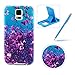 Produktbild Für Samsung Galaxy S5/S5 Neo Hülle Silikon Schutzhülle Tasche Case,Weiches Silikon TPU Gel Bumper Case Etui Schale Cover Skin,Herzzer Modisch Hochwertig Ultra Dünn Slim Thin Bunt Handytasche Mit [Lila Blumen Muster] Guter Schutz Kratzfest Flexibel Leicht Gummi Rubber Jelly Soft Protective Stabil Handyhülle Schutztasche Back Cover Case Shell für Samsung Galaxy S5/S5 Neo + 1 x Frei Blau Handy Halterung Ständer + 1 x Frei Blau Touch Pen Stift Stylus