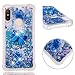 Produktbild HopMore Xiaomi Mi A2 Lite Hülle Silikon Glitzer 3D Flüssig Transparent Muster Kreativ Schutzhülle Durchsichtig Handyhülle Stoßfest Gummi Case Cover Slim Bumper - Blauer Schmetterling