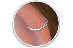 ALOME PIERCINGS Silver Hoop Helix Piercing Jewelry - Thin Tiny 20 Gauge 8mm Cartilage Earrings for Women - Handmade 925 Sterling Silver Dainty Cartilage Earring Hoop Ring - Gift Ready