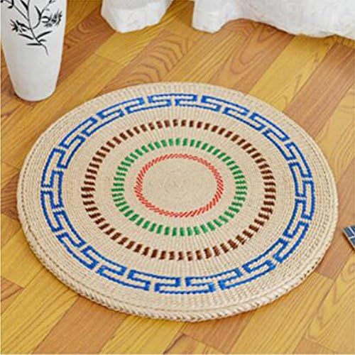 Round handcushion yoga mats pizza weaving made of mats easy to carry 50*50cm