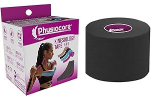 PhysioCare Kinesio Tape Negro. Cinta Elástica Sin Látex. Resistente Al Agua