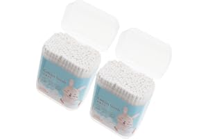 HONITANO 400 st Cotton Swabs med Rund Spiralspets Miljövänliga Papperstångade Bomullspinnar för Skonsam Rengöring Babys Öron Näsa och