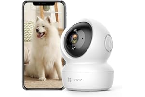 EZVIZ 1080P WLAN IP Kamera, schwenkbare Überwachungskamera Innen mit Zwei-Wege-Audio, Bewegungsverfolgung, IR Nachtsicht für Haustier, Hunde, Babyphone kompatibel mit Alexa, C6N