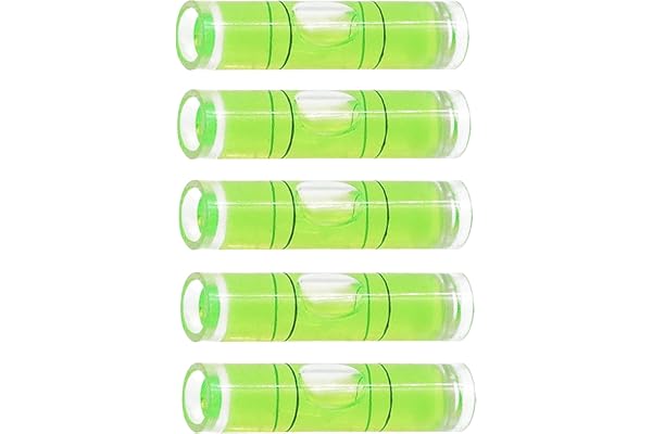 Unixaa Cylindrical Plastic Bubble Spirit Level Vials for Level Frame, Hanging, Camera Leveler or Wall Mount Spirit Leveler (5)