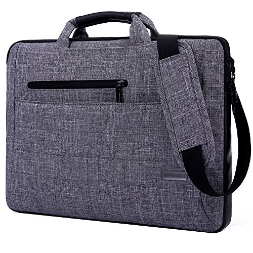 BRINCH 15,6 Zoll Multifunktional Laptop Schutzhülle Portable Umhängetasche Messenger Bag mit Schulterriemen und Griffe Aktentasche für 15 - 15,6 Zoll Laptop / Notebook / MacBook / Ultrabook / Chromebook / Tablet Computers /Apple / Acer / Asus / Dell / Fujitsu / Lenovo / HP / Samsung / Sony / Toshiba, Grau