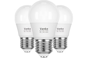 Vanke E27 Screw LED Bulb Warm White 2700K Yellow Light, 40W Equilavent, 6W Screw Golf Ball Light Bulbs, 470 Lumen, 3-Pack, Non-Dimmable