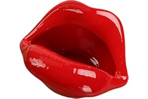 CUSROS Mignon Dessin Animé Lèvres Forme Cendrier En Céramique à La Mode Bouche Maison Mini Petit Ami Cadeau Pour Voiture Intérieure Bureau à Domicile rouge