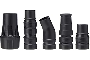 Dewalt Zestaw adapterów drewnianych DWV9220 (do odkurzacza przemysłowego, bezpośrednie połączenie z kompatybilnymi narzędziami DEWALT zapobiega skręcaniu się węża ssącego)