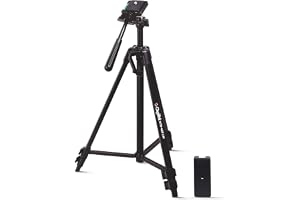 Digitek (DTR-425 LW) Portable Tripod Stand with Smartphone Holder, 4.26ft Height, Pan & Multipurpose Quick Release Head, Rubberised Legs, 3kg Load Capacity, Ideal for DSLR Camera & Mobile Photography