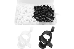 CISHOW 20 Pcs RV Awning Hooks, RV Awning Accessory Hangers, Black Car Mounted Hook, Wires Clamp Opened Ring, Piping Rail Accessories for Motorhome, Camping Tent, Motorhome, Garden Parties, Christmas Party