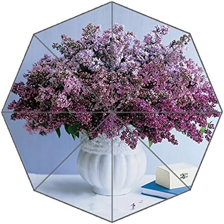 Travel Umbralla-Windproof Compact Umbrellas Portable Folding with Reinforced Frame, 8 Ribs &amp; 3-Section Aluminium,Custom Waterproof Fabric Rain and Sun Umbrella for Men and Women,Lavender