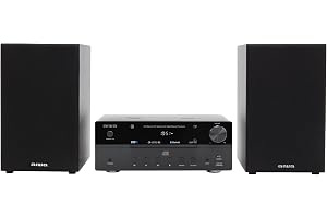 AIWA MSBTU-550 Mini Hi-Fi-system stereo 50 W RMS med Bluetooth 5.0, CD/MP3, USB (uppspelning och laddning), FM-PLL-radio, AUX