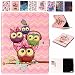 Produktbild E-Unicorn Samsung Galaxy Tab A6 10.1" (2016) T580/ T585 Lederhülle Eule Muster Hülle Ledertasche Zubehör PU Leder Schutzhülle mit Kartenfach + TPU Silikon Rückseite Etui Flip Cover Wallet Smart Case Folio Tasche Geldbörse Bookstyle klappbar Kunstleder Schale Geldbeutel Tablet