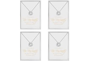 DHQH Bridesmaid Necklace Gifts I Couldn't Say I Do Without You 14K Rose Gold Plated Cubic Zirconia Diamond Necklace Round Diamond Pendant Bridesmaid Proposal Gift Necklace Set of 1/4/6, Copper, Zircon…