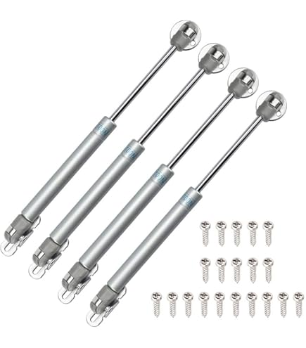 KOTARBAU® Meubel-gasveren, 60 N, set van 2 hydraulische gasveren, meubelbeslag voor kleppen, zilverkleurig