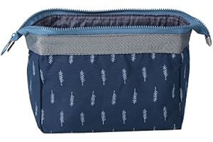 NOVAGO Petite Trousse de Toilette Compacte Pliable, Trousse Maquillage, Pochette cosmétique Style Japonais (Bleu)
