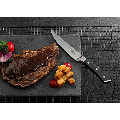 SKY LIGHT Steakmesser Set 12cm, Küchenmesser 4 teilig scharfe steakbesteck Messer Set Glatt Geschliffene Klingen aus rostfreiem Edelstahl - 4